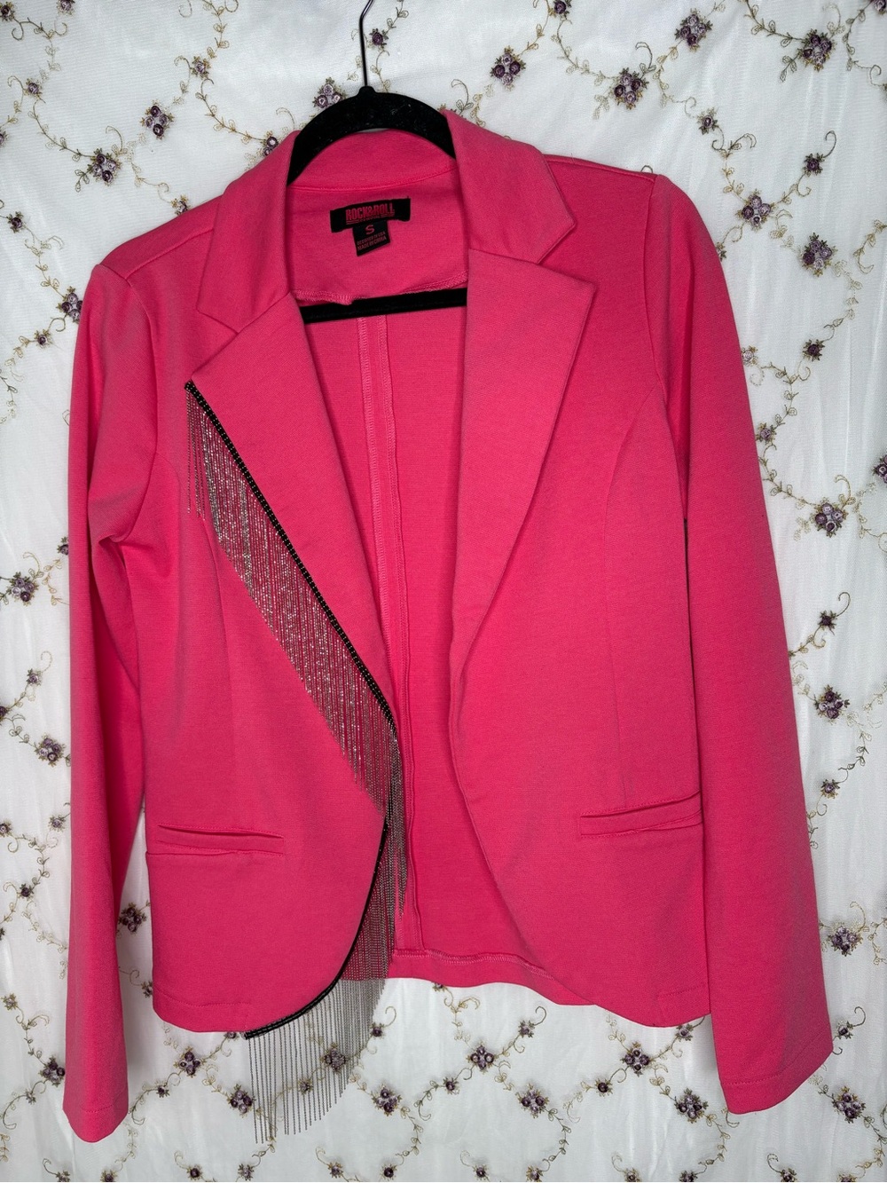 Rock & Roll Cowgirl Hot Pink Blazer with Metallic Fringe